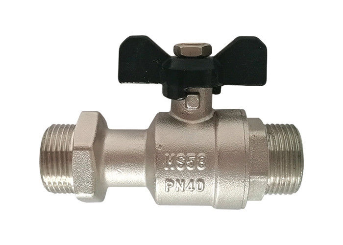 Long Body Metal Brass DIY OEM Parts , Male Threaded Ball Valve Aluminum