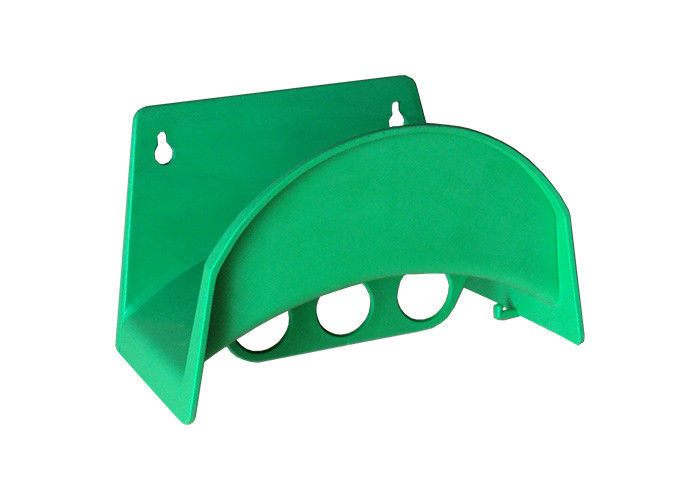 PP Plastic Wall Mounted Hose Holder Green Color With Hanging Hook Holes