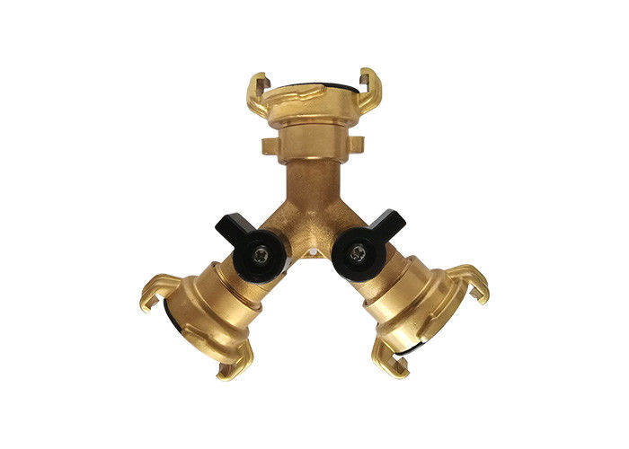 Three Way Brass Garden Tap Valve , Outside Tap Valve With Quick Claw
