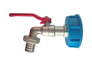 Outdoor Brass Ball Tap with Plastic IBC Blue Adaptor