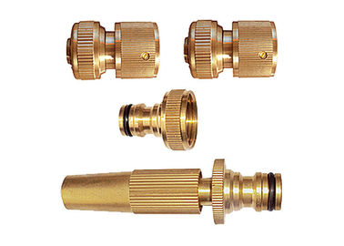 Forged Brass Water Hose Nozzle Kit with Complete Click Easy Connect Hose Coupling and Tap Connector